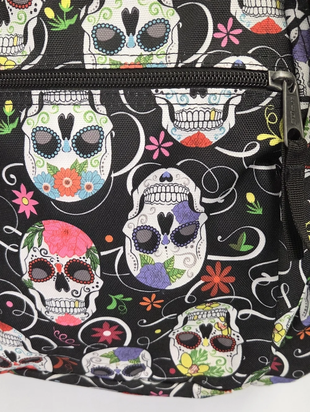 Jansport Trans Sugar Skull Dia De Los Muertos Backpack, Halloween Latin Goth Bag